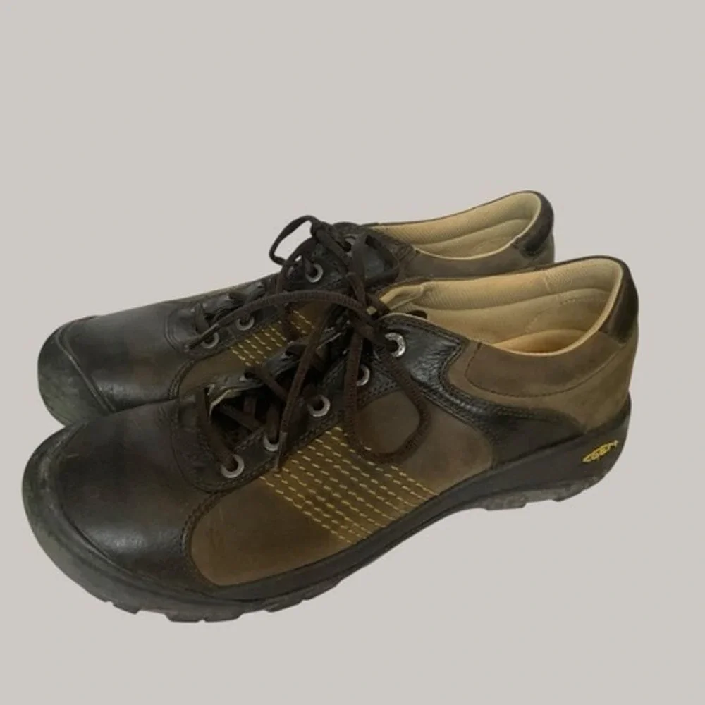 Keen Austin Brown/Yellow Lace Up Walking Oxford Shoes Sneakers Men 12 China